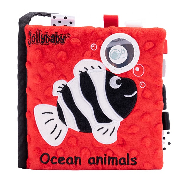 Black and White Books for Infant Crinkle Book Newborn 012 Months, High Contrast Baby Toy Cloth