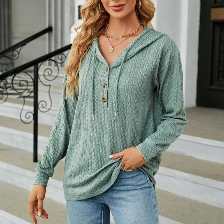 Loose Tunic Western Tops for Ladies Drawstrting Hooded Crop Tops