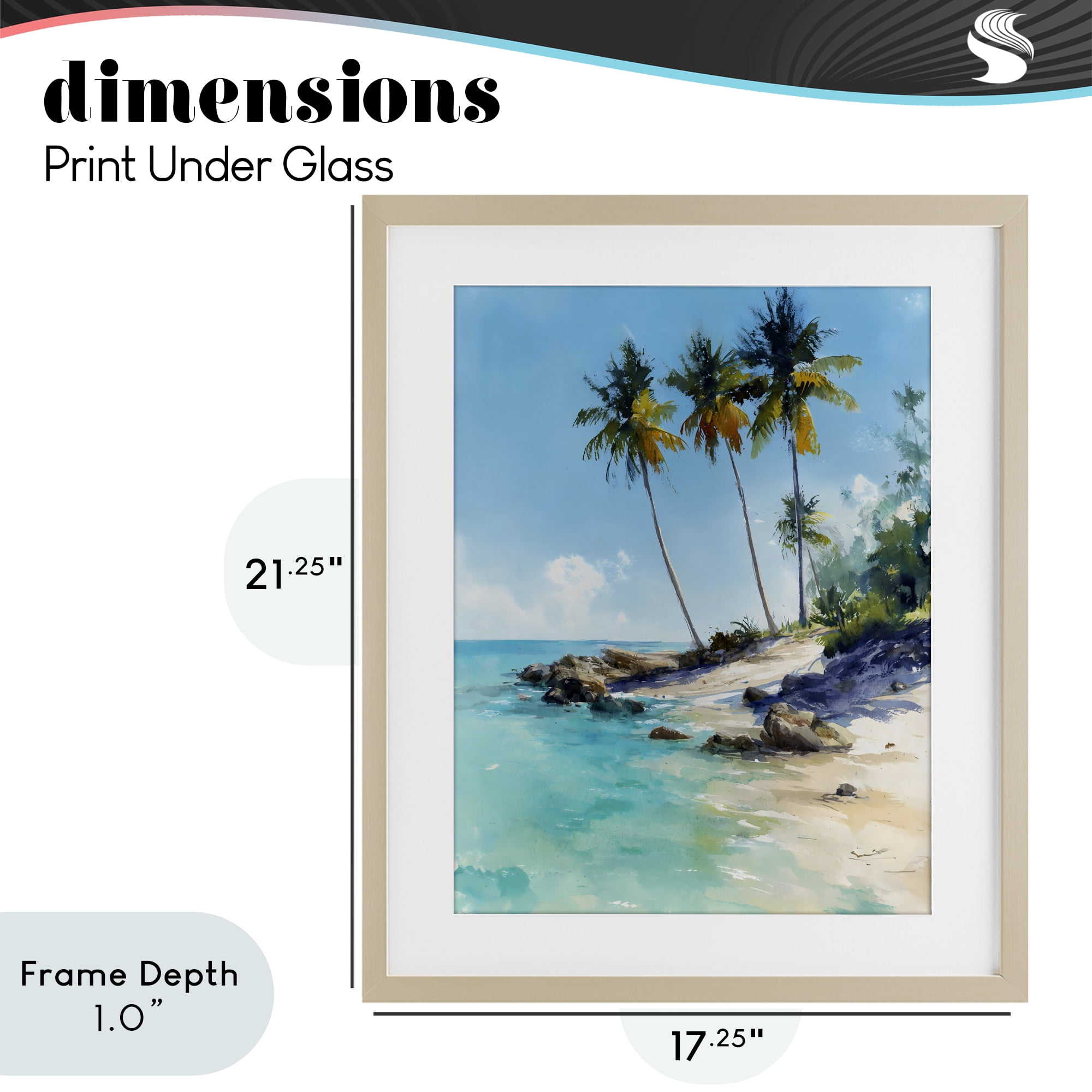Stupell Industries Rocky Tropical Shore Birch Framed Print Under Glass, design by Franklyn Gregory