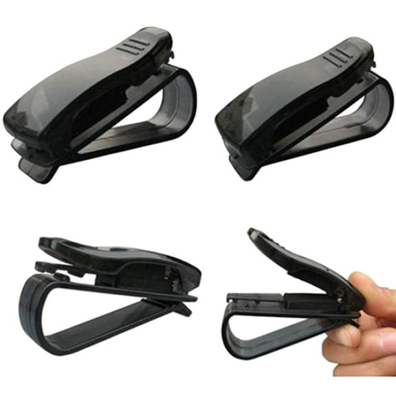 SPRING PARK Car Sun Visor Glasses Sunglasses Holder Ticket Receipt Card Clip Plastic Clamp