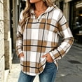 thumbnail image 5 of Hoodie for Women Long Sleeve Plaid Fall Winter Casual Sweatshirt Mid Length Drawstring Detail Relaxed Fit Stylish Everyday Sweatshirts, 5 of 10