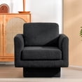 thumbnail image 3 of 360° Modern Swivel Accent Chair,30" W Teddy Sherpa Round Armchair,Thick Padded Single Lounge Sofa,Upholstered Comfy Barrel Chair,Reading Club Chair for Living Room,Nursery,Bedroom,4 Colors (Black), 3 of 20