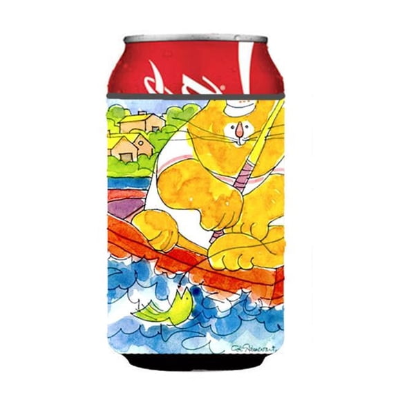 Big Orange Cat Fishing Can Or Bottle Hugger