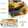 thumbnail image 6 of Sunflower Cows Round Area Rug 7Ft Washable Circle Rugs for Dorm Laundry Room, Yellow Floral Botanical Summer Grey Plaid Non-Slip Carpet Floor Mats Indoor Outdoor Carpet Runner Aesthetic Home Decor, 6 of 8
