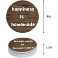 thumbnail image 1 of RYLABLUE Happiness is Homemade Retro Rustic Old Wood Board Set of 4 Round Coaster for Drinks, Absorbent Ceramic Stone Coasters Cup Mat with Cork Base for Home Kitchen Room Coffee Table Bar Decor, 1 of 5