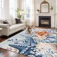 thumbnail image 2 of Orange Blue Starfish Coastal Area Rugs 5'x7', Small Throw Rugs for Laundry Room Playroom, Summer Beach Eucalyptus Vintage Indoor Outdoor Rug Non-Slip Low Pile Carpet Runner Reversible Floor Mats, 2 of 8