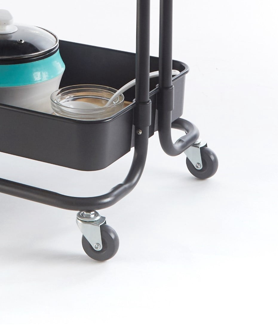 Urban Shop 3-Tier Organizer Rolling Cart, Black