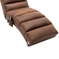 thumbnail image 6 of Modern Recliner Chaise Chair, Upholstered Linen Chaise Lounge Indoor Chair with Metal Legs and Side Pocket, Massage Long Lounger Lazy Sofa Chair with Backrest for Bedroom Living Room, Coffee, 6 of 7