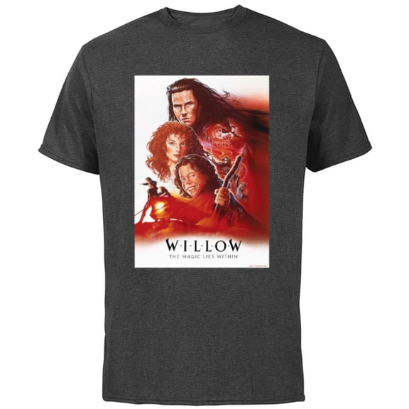 Lucasfilm Willow Illustrated Red Movie Poster - Short Sleeve Cotton T-Shirt for Adults - Customized-Charcoal