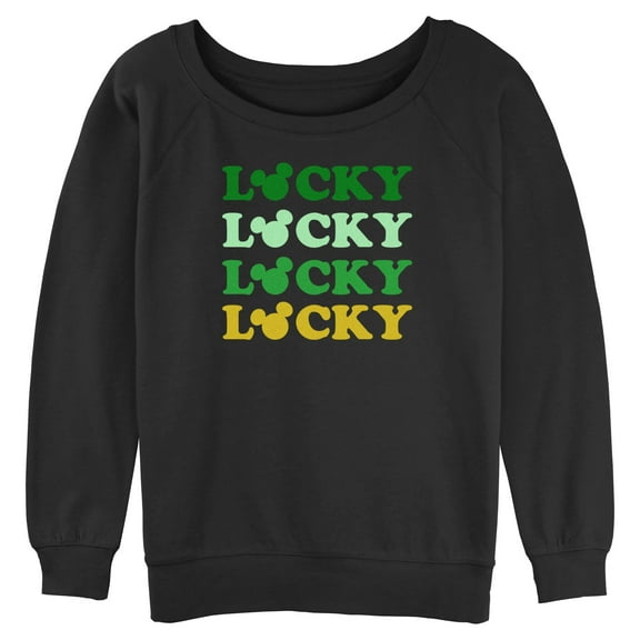 Junior's Mickey & Friends Lucky Stack Sweatshirt