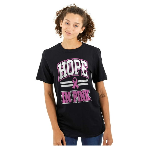 Breast Cancer Hope In Pink Ribbon Womens Graphic T Shirt Tees Brisco Brands S