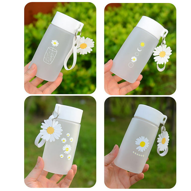 Kawaii Frosted Water Bottle with Straw 15oz Portable