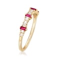 thumbnail image 6 of Ross-Simons 0.14 ct. t.w. Diamond and .10 ct. t.w. Ruby Stackable Ring in 14kt Yellow Gold, Women's, Adult, 6 of 6