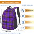 thumbnail image 3 of Purple and Pink Checkered Pattern 17" School Backpacks for Teens,Waterproof Oxford Fabric,S-Shape Padded Straps for School,Travel,Hiking,Camping, 3 of 6