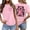 Light Pink, variant on Cancer Ribbon Pink T Shirts for Women Casual Summer Tops Basic Y2K Short Sleeve Crewneck Tees