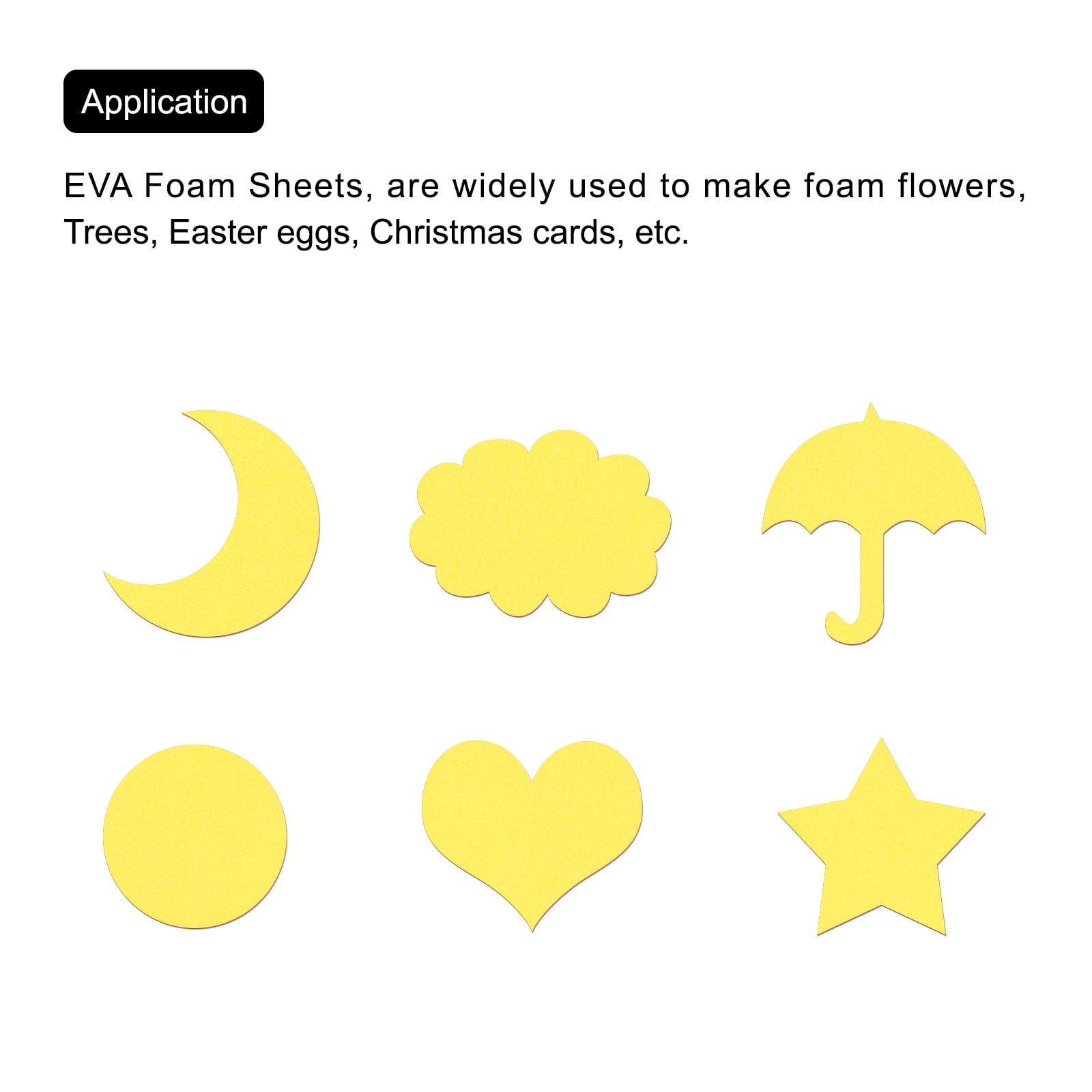 Uxcell EVA Foam Sheets Lemon Yellow 19.7 Inch x 19.7 Inch 2mm Thick Crafts Foam Sheets for Costumes, Arts and Crafts Projects Pack of 5