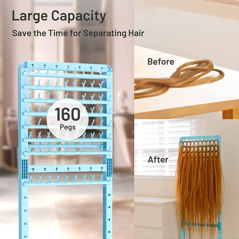Braiding Hair Rack 120 Pegs Wall Mount Hair Holder Hair Separator Extension