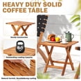 thumbnail image 4 of YODOLLA Patio Bistro Sets 3 Pieces Outdoor Folding Chair Outdoor Acacia Wood Natural Lounge Chair for Patio, Lawn, Garden, Fishing, Black, 4 of 16