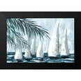 thumbnail image 2 of Dogwood Portfolio 18x13 Black Modern Framed Museum Art Print Titled - Sailboats Behind the Palms, 2 of 5