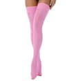 thumbnail image 1 of Yeahdor Bas Cuisse pour Femmes Bas en Soie Contrôle Haut Brillant Semi-Transparent Collants Rose Taille Unique, 1 of 7