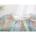thumbnail image 4 of Princesse Enfants Filles Été Doux Robe Sans Manches Arc-en-Ciel Étoile Impression Couches Robe de Gâteau Coloré 6-7 Ans, 4 of 9