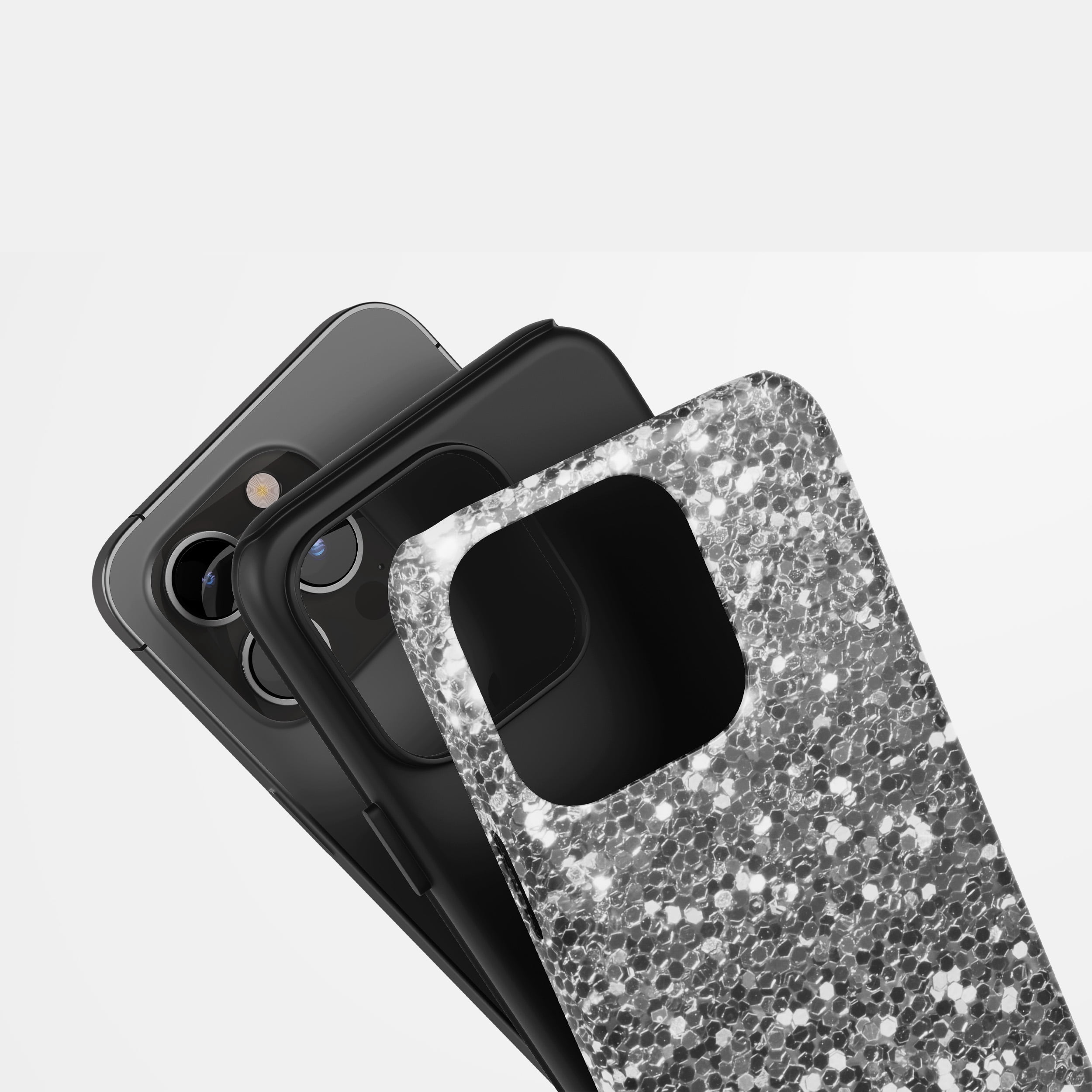 Glitter For All iPhone Series Tough Phone Case Sparkle Silver