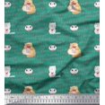 thumbnail image 1 of Soimoi Viscose Chiffon Fabric Sweet Cat Kids Print Sewing Fabric Yard 42 Inch Wide, 1 of 3