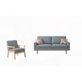 thumbnail image 5 of Modern Gray Linen 70" Sofa and Chair Set with Throw Pillows, 5 of 6
