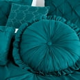 thumbnail image 6 of Chezmoi Collection Sydney 7-Piece Pinch Pleat Comforter Set, Lightweight Pintuck Bedding for All Season, California King, Teal, 6 of 9