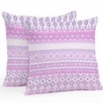 thumbnail image 2 of Throw Pillow Covers 16x16 Inch Set of 2, Purple Pink Boho Waterproof Outdoor Pillow Covers, Vintage Ethnic Tribe Abstract Art Decorative Cushion Pillowcases for Couch, Sofa, Bed, Garden, Patio, 2 of 9