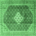 thumbnail image 1 of Ahgly Company Indoor Square Medallion Emerald Green Traditional Area Rugs, 6' Square, 1 of 4