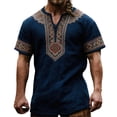 thumbnail image 2 of Henley Shirts for Men Summer Casual Retro Print Short Sleeve T Shirts for Man Renaissance Top Party Wear, 2 of 5
