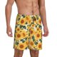 thumbnail image 2 of Balery Green Leaf Sunflower Pantalones cortos de pijama de punto de algodón para hombre con cinturilla y bolsillos-Small, 2 of 6