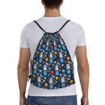 thumbnail image 2 of Kdxio Space Dog Print Drawstring Backpack Bag,Waterproof Draw String Back Sack, Gym Drawstring Bags Swim Bag For Unisex, 2 of 9