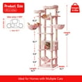 thumbnail image 3 of Furcato 77-Inch Cat Tree for Indoor Cats, Multi-Level Large Cat Tower with 4 Hammocks, 2 Padded Perches, Large Cat Condo, Pink, 3 of 8