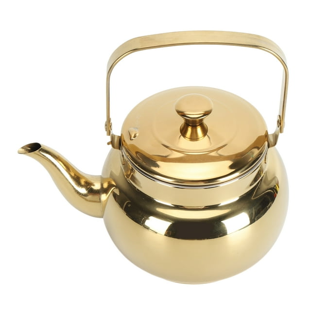 Bouilloire en Acier Inoxydable pour Cuisinière, Chauffage Rapide, Infuseur, Doré, Multifonctionnel, Adapté pour Maison Restaurant Hôtel