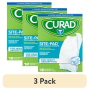 (3 pack) Curad Site-Pad Post Surgical Dressing, Heavy Absorption, 5"X 9", 12 Count