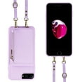 thumbnail image 3 of Feishell for iPhone 7 Plus/iPhone 8 Plus Crossbody Wallet Phone Case with Hand Strap & Shoulder Strap,Premium PU Leather RFID Blocking Card Slots Zipper Pocket Back Purse Kickstand Phone Case,Purple, 3 of 12