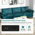 thumbnail image 6 of Costway Modern Modular Fabric 3-Seat Sofa Couch w/ Socket USB Ports & Metal Legs Blue, 6 of 10