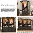 thumbnail image 6 of ChVans 2 Glass Doors Armoire Wardrobe Closet with 2 Drawer & LED Sensor Light, 72"H Arch design Clothing Storage Cabinet with Hanging Rod for Bedroom, 6 of 9