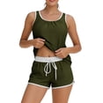 thumbnail image 2 of Xdegoge Ensemble Deux Pièces Débardeur et Short pour Femmes Col Rond Sans Manches Extensible Respirant Vêtements de Sport Course Yoga Gym Tenues d'Été, 2 of 6