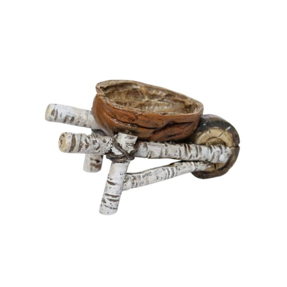 Miniature Walnut Wheelbarrow for Miniature Garden, Fairy Garden
