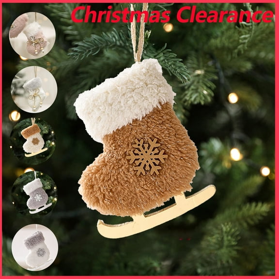 PALIFEUR Christmas Stockings Hanging, Xmas Small Stockings Christmas Decorations, Cute Personalized Christmas Stockings Pendant for Christmas Tree Decorations, 4x5 inch