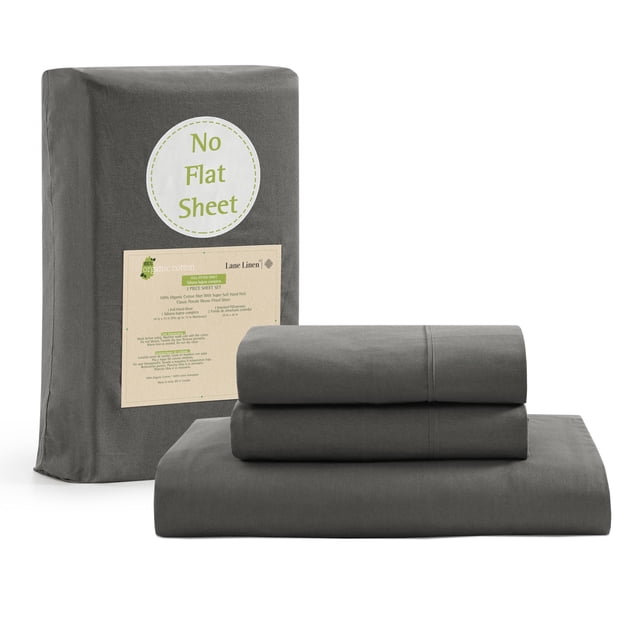 Sábana bajera ajustable LANE LINEN, tamaño completo, 100% algodón orgánico