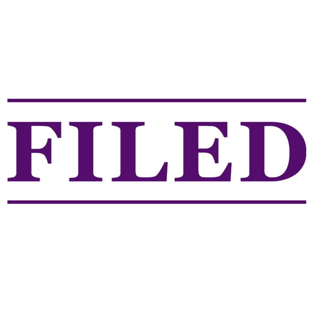 Printtoo Filed Self Inking Rubber Stamp Pre-Inked Office Stamp- Home Office Business Stationery, 47 x 20 mm Purple