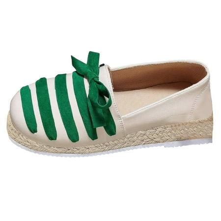 KELINFONG Flats for Women Platform Espadrille Fashion Walking Sneakers Slip on Loafers Womens Casual Shoes