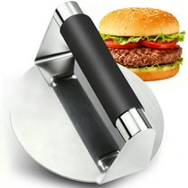 MOJINO Smash Burger Press with Anti-Scald Handle, 5.5 Inch Round Non-Stick Stainless Steel Burger Smasher for Kitchen Cooking and Grilling, Hamburger Smasher Tool