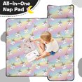 thumbnail image 4 of Unicorn and Bow Pink Pattern Teens Toddler Nap Mat with Pillow, Sleeping Mat Bag for Preschool Daycare 59"x22", 4 of 6