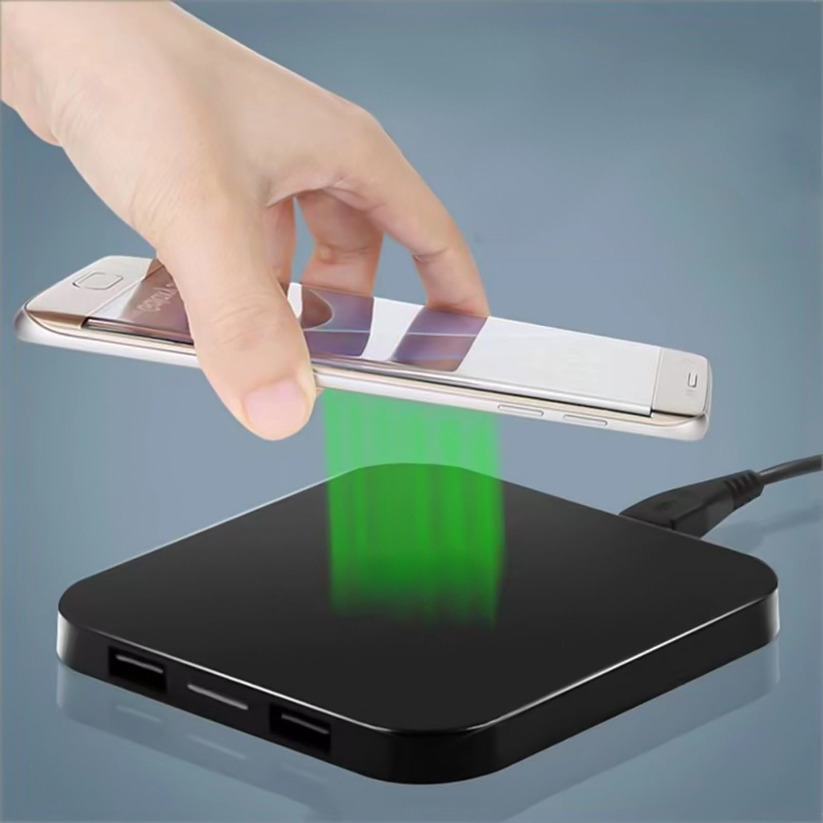 DZCPSCZG Wireless Charger For Smartphones 5W Desktop Wireless Charger IOS & With 2 USB Ports