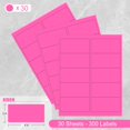 L LIKED 30 Sheets Fluorescent Pink Labels, 2"X4" Neon Colored Labels